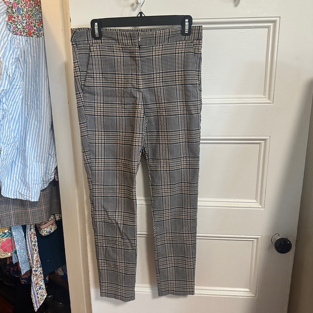 Zara plaid Slim Fit Pants - Brown/Black